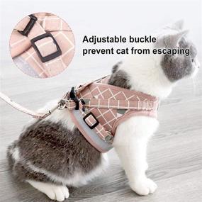 img 1 attached to 🐱 Luccalily Cat Harness and Leash Set: Escape Proof Vest for Safe and Comfortable Outdoor Walking, Reflective Strip and Adjustable Design for Cats and Small Dogs