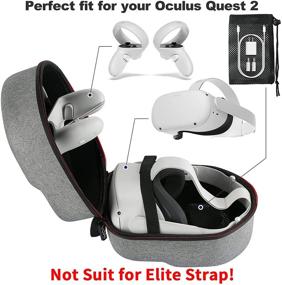 img 2 attached to 🎮 Retear Carrying Case for Oculus Quest 2: All-in-One 8 in 1 VR Accessories Set - Gaming Storage Portable Hard Protective Bag for Travel