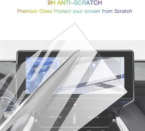 img 1 attached to 🔒 2021 Venza Navigation T-Connect SD Display Screen Protector: Tempered Glass, 9H Hardness HD Clear, Toyota LCD GPS Protective Film (12.3In, Black Frame)