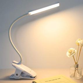 img 4 attached to 🔌 USB Rechargeable LED Reading Light with Clip - Deaunbr Book Lights, Eye Protection 24 LEDs, Flexible Neck Night Bed Lamp, Touch Control Portable Wireless Clamp Desk Lamps for Bed Headboard, Computers