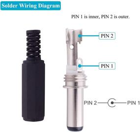 img 2 attached to 💡 4-Pack Fancasee Replacement DC Power Male Plug 5.5mm x 2.5mm - Solder Type Connector Adapter for Power Cable Repair - Power Supply Jack