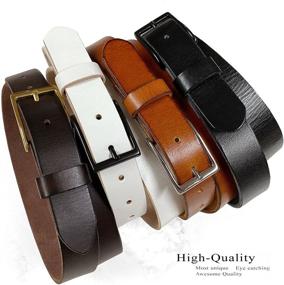 img 1 attached to 👔 Classy Vintage Grain Leather Black Men's Belt Accessories