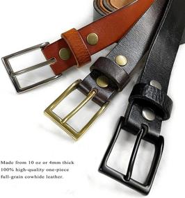 img 2 attached to 👔 Classy Vintage Grain Leather Black Men's Belt Accessories