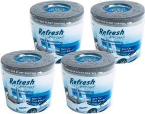 img 1 attached to 🚗 Revitalize Your Ride with Refresh Your Car! 84101 New Car and Cool Breeze Scented Gel Can - 5 oz - 4 Pack: Long-lasting Freshness for Your Vehicle!