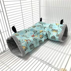 img 1 attached to 🐹 Enhance Your Ferret Cage with Green Ferret Cage Accessories: Tunnel Tube, Corner Hide, Fleece Hideaway Bed, Hammock Bed - Perfect for Guinea Pigs!