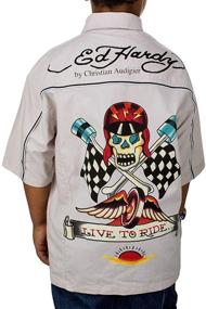 img 1 attached to 👕 Ed Hardy Little Toddlers Buttoned Boys' Clothing: Stylish Tops, Tees & Shirts for Kids