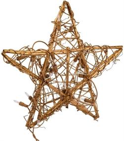 img 4 attached to 🌟 Gold Rattan Star Treetop by Kurt Adler - 20-Light Option