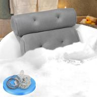 spa bath pillow for tub - pjyban | head, neck, and back support | non-slip suction cups | extra thick and soft air mesh | machine washable | fits all bathtubs logo