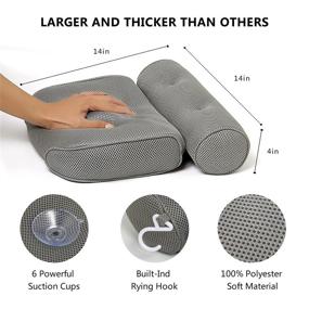 img 3 attached to Spa Bath Pillow for Tub - PJYban | Head, Neck, and Back Support | Non-Slip Suction Cups | Extra Thick and Soft Air Mesh | Machine Washable | Fits All Bathtubs