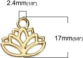 img 2 attached to 🌸 Gorgeous 100-Piece Gold Plated Lotus Flower Charms - 17x15mm - Exquisite Pendants (5/8" x 5/8")