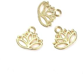 img 1 attached to 🌸 Gorgeous 100-Piece Gold Plated Lotus Flower Charms - 17x15mm - Exquisite Pendants (5/8" x 5/8")