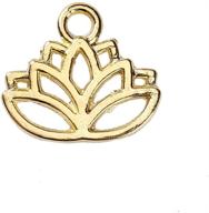 🌸 gorgeous 100-piece gold plated lotus flower charms - 17x15mm - exquisite pendants (5/8" x 5/8") logo