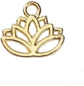 img 3 attached to 🌸 Gorgeous 100-Piece Gold Plated Lotus Flower Charms - 17x15mm - Exquisite Pendants (5/8" x 5/8")