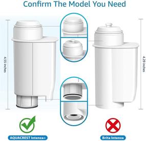 img 1 attached to Набор из 4 фильтров для кофейной воды AQUACREST Intenza+ с сертификатом TÜV SÜD - совместим с Brita Intenza+, Philips, Saeco, CA6702/00, фильтром для кофейной воды Intenza, Gaggia Mavea Intenza