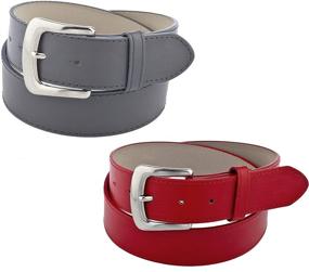 img 4 attached to Pack Faux Leather Removable Buckle Men's Accessories for Belts