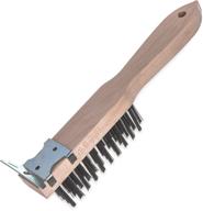 🔧 professional grade carlisle 4577900 heavy duty wood handle scratch brush with scraper - carbon steel bristles, 11" x 2.5 logo