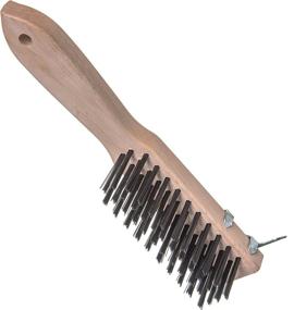 img 3 attached to 🔧 Professional Grade Carlisle 4577900 Heavy Duty Wood Handle Scratch Brush with Scraper - Carbon Steel Bristles, 11" x 2.5