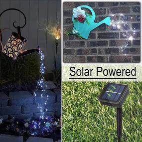 img 3 attached to YITING Watering Can Fairy Lights Solar Powered Outdoor Waterproof (No Watering Can) 200 LED 8 Modes Cool White Waterfall Bunch Lights Firefly Moon Plants Christmas Tree Vines Decorations