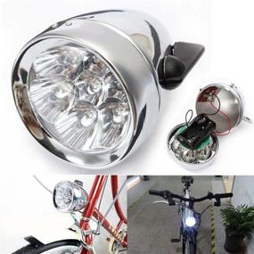 img 2 attached to 7-LED Vintage Retro Bicycle Front Light Lamp for Fixie Bikes with Bracket