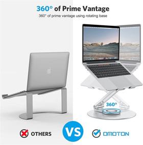 img 3 attached to 🔁 360 Rotating Adjustable Laptop Stand, OMOTON Ergonomic Laptop Riser for Collaborative Work, Foldable with Dual Rotary Shaft, Suitable for MacBook / Laptops up to 16 inches