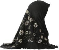 🧕 islamic turban shawls with floral patterns for muslim girls' fashion and accessory scarves logo
