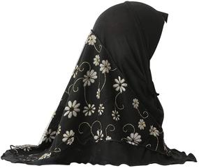 img 3 attached to Исламские тюрбаны-платки с цветочными узорами для моды мусульманских девочек и аксессуарные шарфы.