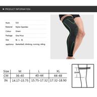 🎽 elastic sports knee support brace wrap protector pad long sleeve cap patella guard knee a6 - black (1pcs) - green-l логотип