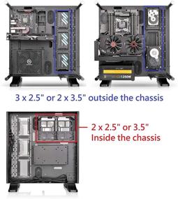 img 2 attached to Корпус компьютера Thermaltake Core P3 ATX из закаленного стекла для игровой системы: открытая рама, крепление на стену, в комплекте кабель для подключения - черная версия.