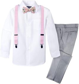 img 4 attached to Spring Notion Boys' 4-Piece Suspender Outfit: Customizable Option for a Personalized Style