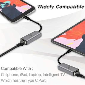 img 1 attached to 💻 Адаптер USB C к Ethernet - Улучшенное подключение для устройств Thunderbolt 3 и Type C - Серый