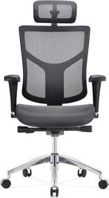 img 4 attached to Dreem II Mesh Series: Black Mesh Ergonomic Office Chair with Chrome Base & Headrest by GM Seating