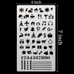 img 2 attached to 📏 Set of 20 Plastic Journal Stencils for DIY Drawing and Scrapbooking - 4x7 Inch Templates for Journals, Notebooks, and Diaries