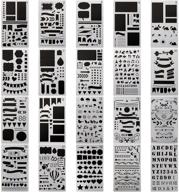 📏 set of 20 plastic journal stencils for diy drawing and scrapbooking - 4x7 inch templates for journals, notebooks, and diaries logo
