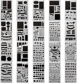 img 4 attached to 📏 Set of 20 Plastic Journal Stencils for DIY Drawing and Scrapbooking - 4x7 Inch Templates for Journals, Notebooks, and Diaries