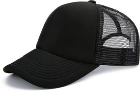 img 4 attached to 🧢 Heartsing Adjustable Mesh Baseball Cap for Men and Women - Stylish Black Driving Hat