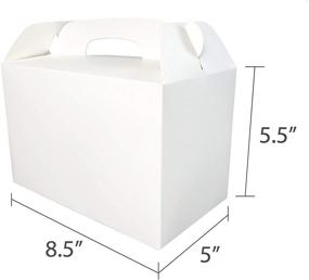 img 2 attached to MintieJamie White Treat Boxes - Pack of 12 Favor Boxes, 8.5X5X5.5 Inches Large Handle Favor Boxes, Ideal for Kids Party Favors, Birthdays, and Goodies Box, Easy to Use, No Assembly Required