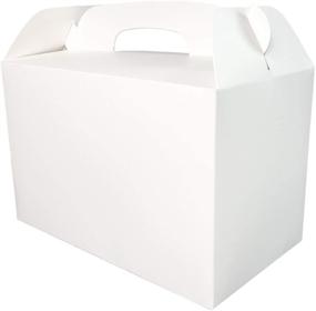 img 4 attached to MintieJamie White Treat Boxes - Pack of 12 Favor Boxes, 8.5X5X5.5 Inches Large Handle Favor Boxes, Ideal for Kids Party Favors, Birthdays, and Goodies Box, Easy to Use, No Assembly Required