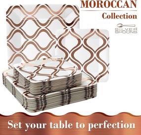 img 3 attached to 🌹 Disposable Dinnerware - Moroccan Collection Rose Pattern