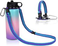 🧺 ilvanya paracord handle with shoulder strap for hydro flask and wide mouth bottles, paracord strap carrier for 12oz to 64oz bottle, bottle accessories with safety ring carabiner - enhanced seo логотип