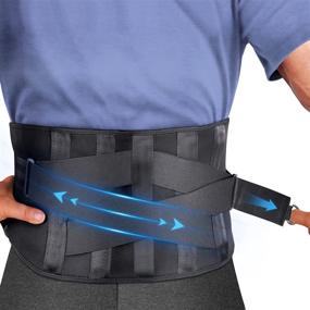 img 4 attached to 🏋️ JJGELOS Adjustable Back Brace Lumbar Support Belt for Men and Women - Effective Pain Relief, Breathable Waist Support, Posture Corrector for Heavy Lifting, Work, Herniated Disc Protector