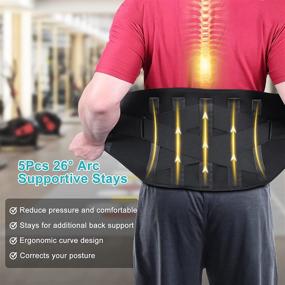 img 2 attached to 🏋️ JJGELOS Adjustable Back Brace Lumbar Support Belt for Men and Women - Effective Pain Relief, Breathable Waist Support, Posture Corrector for Heavy Lifting, Work, Herniated Disc Protector