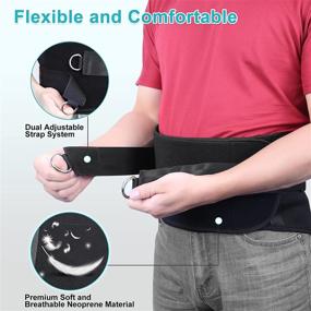 img 1 attached to 🏋️ JJGELOS Adjustable Back Brace Lumbar Support Belt for Men and Women - Effective Pain Relief, Breathable Waist Support, Posture Corrector for Heavy Lifting, Work, Herniated Disc Protector