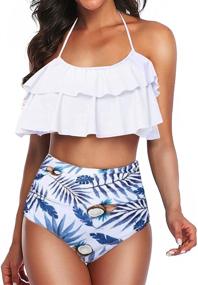 img 4 attached to Fashionable Jumojufol Swimsuit: Flattering XL Waisted Falbala for Women's Swimwear & Cover Ups