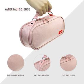 img 1 attached to Big Capacity Cute Pencil Case: Portable School & Office Storage Bag - Pink