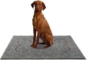 img 4 attached to 🏞️ Durable Chenille Doormat - 48"x30" Size | Absorbent & Machine Washable | Ideal for Indoor & Outdoor Use | Patio, Front/Back Door, Entry, Mud Room