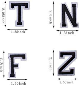 img 1 attached to Black Alphabet A to Z Patches: Iron on Sew on Letters for Clothing, Accessories, and More!