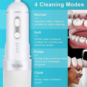 img 2 attached to Cordless Water Flosser: Portable Electric Teeth Cleaner for Home & Travel - 4 Modes, Waterproof, Telescopic Tank, 4 Jet Tips, 1 Tongue Cleaner - Ideal for Daily Teeth Braces & Bridges Care