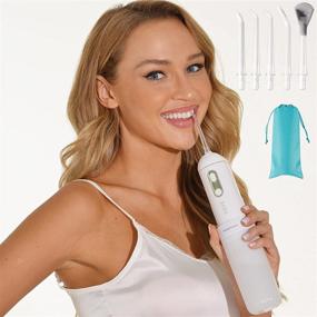 img 4 attached to Cordless Water Flosser: Portable Electric Teeth Cleaner for Home & Travel - 4 Modes, Waterproof, Telescopic Tank, 4 Jet Tips, 1 Tongue Cleaner - Ideal for Daily Teeth Braces & Bridges Care