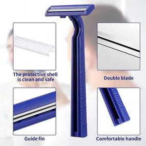 img 2 attached to 🪒 High-Quality 2-Blade Disposable Razors for Men and Women - Deluxe Shaver for Pubic Hair - 30 Pieces (Blue)