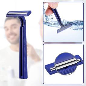 img 3 attached to 🪒 High-Quality 2-Blade Disposable Razors for Men and Women - Deluxe Shaver for Pubic Hair - 30 Pieces (Blue)